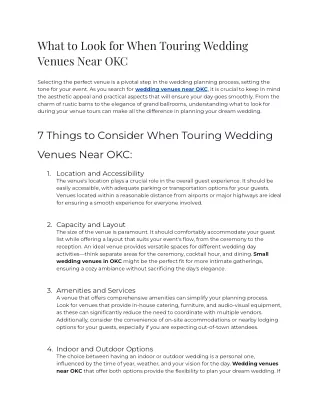 What to Look for When Touring Wedding Venues Near OKC