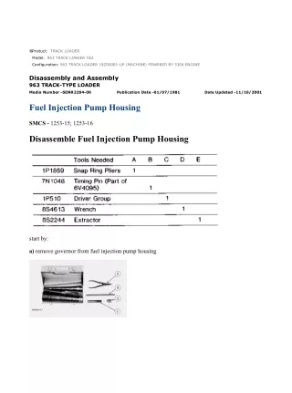 Caterpillar Cat 963 TRACK LOADER (Prefix 18Z) Service Repair Manual Instant Download (18Z00001 and up)