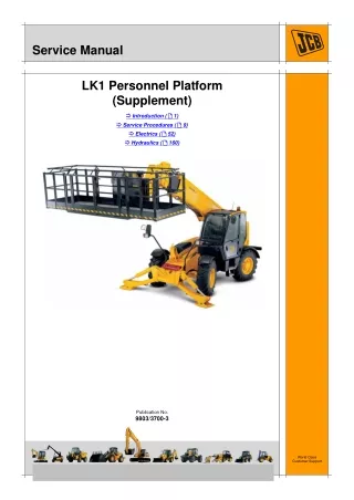 JCB LK1 Personnel Platform (Supplement) Service Repair Manual