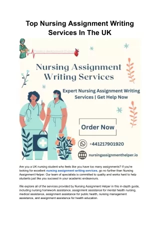 Top Nursing Assignment Writing Services In The UK