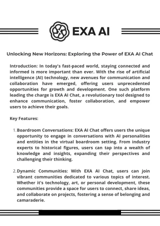 Unlocking Boundless Connectivity: EXA AI Chat Redefines Digital Communication