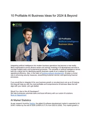 10 Profitable AI Business Ideas for 2024 & Beyond