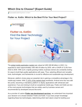 Flutter vs. Kotlin: Which Is the Best Fit for Your Next Project?