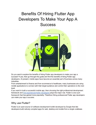 Benefits Of Hiring Flutter App Developers For Success