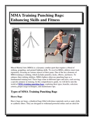 MMA Training Punching Bags Enhancing Skills and Fitness