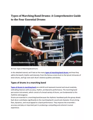 Types of Marching Band Drums