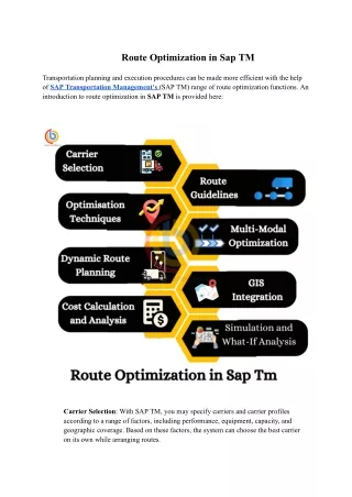 Route Optimization in Sap TM