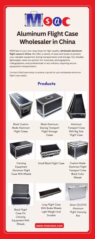 Aluminum Flight Case Wholesaler in China | MSACase