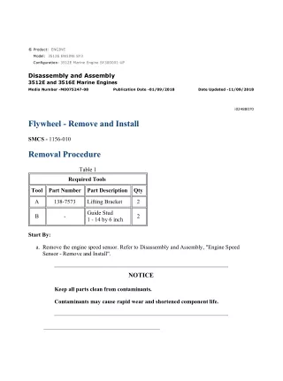 Caterpillar Cat 3512E Marine Engine (Prefix SY3) Service Repair Manual Instant Download (SY300001 and up)