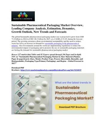 Sustainable Pharmaceutical Packaging Market Size, Share, Growth & Expert Review