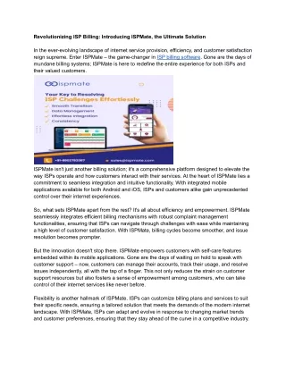 Revolutionizing ISP Billing_ Introducing ISPMate, the Ultimate Solution