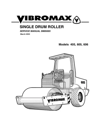 JCB VIBROMAX 605 SINGLE DRUM ROLLER Service Repair Manual