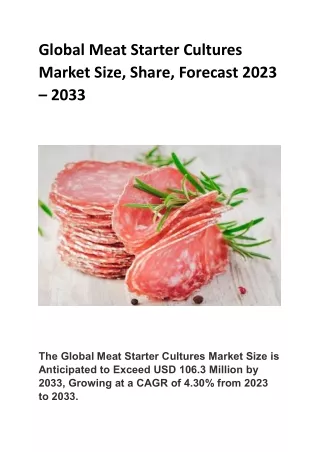 Global Meat Starter Cultures Market