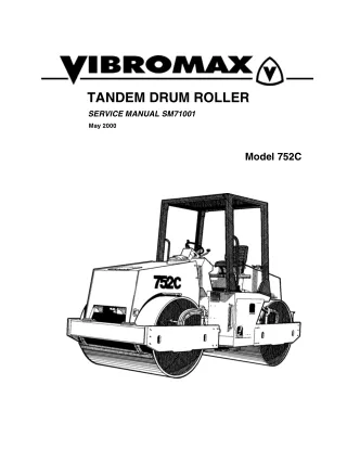 JCB VIBROMAX 752c Tandem Drum Roller Service Repair Manual