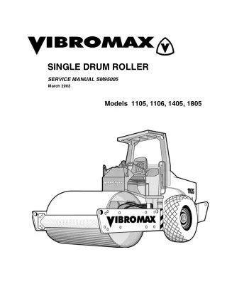 JCB VIBROMAX 1105 SINGLE DRUM ROLLER Service Repair Manual
