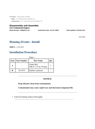 Caterpillar Cat C3.3 Industrial Engine (Prefix E3J) Service Repair Manual Instant Download (E3J00001 and up)