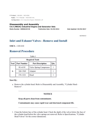 Caterpillar Cat C4.4 Industrial Engine (Prefix 446) Service Repair Manual Instant Download (44600001 and up)