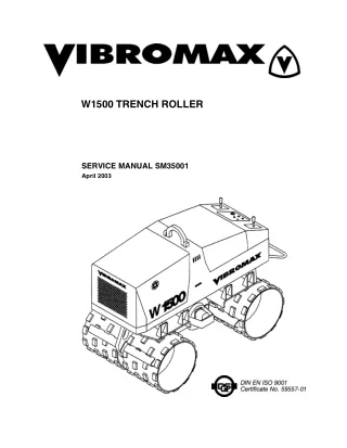 JCB VIBROMAX W1500 Trench Roller Service Repair Manual