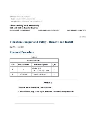 Caterpillar Cat C15 Industrial Engine (Prefix LDN) Service Repair Manual Instant Download (LDN00001 and up)