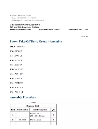 Caterpillar Cat C15 Industrial Engine (Prefix MCW) Service Repair Manual Instant Download (MCW00001 and up)