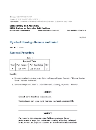 Caterpillar Cat CB564D Vibratory Compactor (Prefix D4M) Service Repair Manual Instant Download (D4M00001 and up)