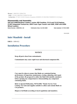 Caterpillar Cat CP-563C CS-563C Vibratory Compactor (Prefix 5KN) Service Repair Manual Instant Download (5KN00001 and up