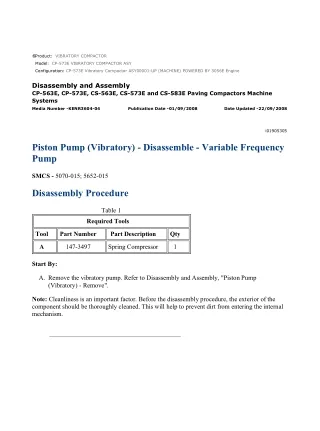 Caterpillar Cat CP-573E Vibratory Compactor (Prefix ASY) Service Repair Manual Instant Download (ASY00001 and up)