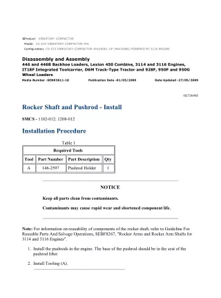 Caterpillar Cat CS-533 VIBRATORY COMPACTOR (Prefix 4HL) Service Repair Manual Instant Download (4HL00001 and up)