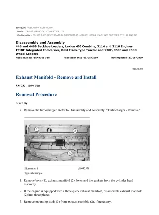 Caterpillar Cat CS-563 CP-563 VIBRATORY COMPACTOR (Prefix 1YJ) Service Repair Manual Instant Download (1YJ00001-00384)