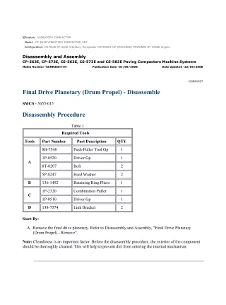 Caterpillar Cat CS-563E CP-563E Vibratory Compactor (Prefix CNT) Service Repair Manual Instant Download (CNT00001 and up