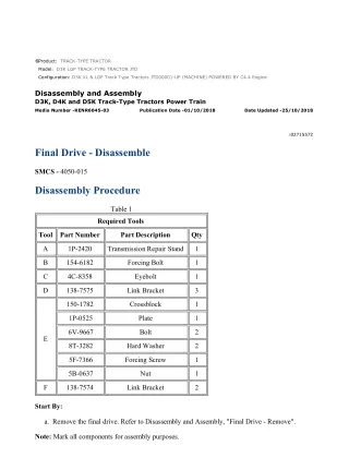 Caterpillar Cat D3K LGP TRACK-TYPE TRACTOR (Prefix JTD) Service Repair Manual Instant Download (JTD00001 and up)