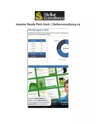 Investor Ready Pitch Deck | Stellarconsultancy.ca