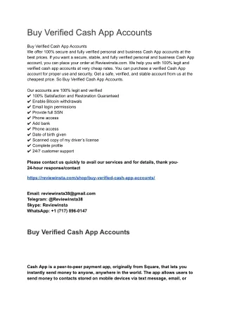 Bast place to Buy  Verified Cash App Accounts