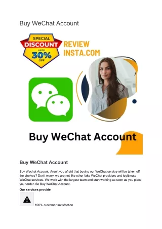 Buy WeChat Account