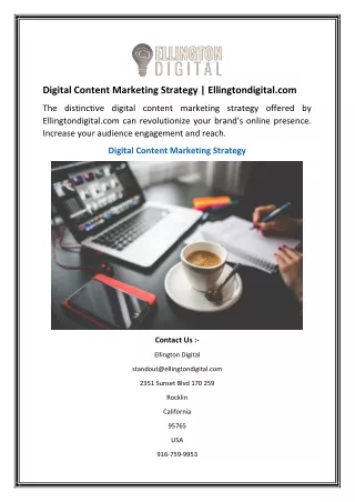 Digital Content Marketing Strategy Ellingtondigital