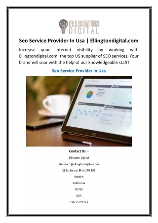 Seo Service Provider In Usa Ellingtondigital