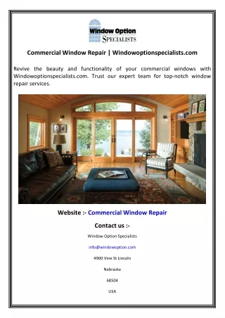 Commercial Window Repair  Windowoptionspecialists.com