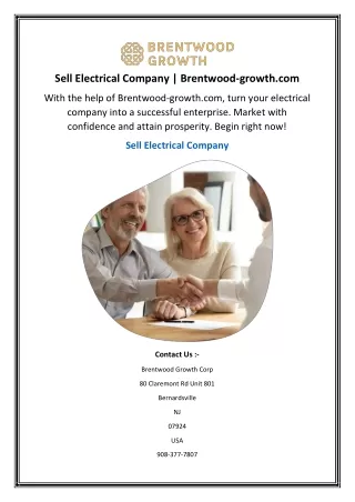 Sell Electrical Company Brentwood-growth