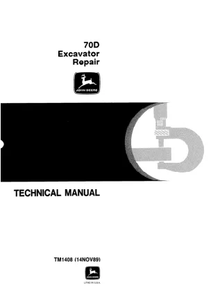 John Deere 70D Excavator Service Repair Manual