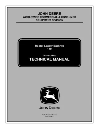 JOHN DEERE 110 TRACTOR LOADER BACKHOE Service Repair Manual