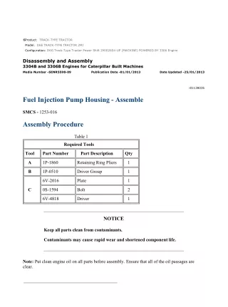 Caterpillar Cat D6E D6G TRACK-TYPE TRACTOR (Prefix 2MJ) Service Repair Manual Instant Download (2MJ02654 and up)