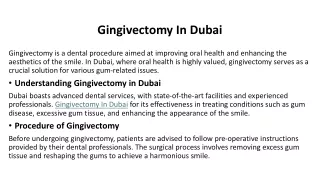 Gingivectomy In Dubai