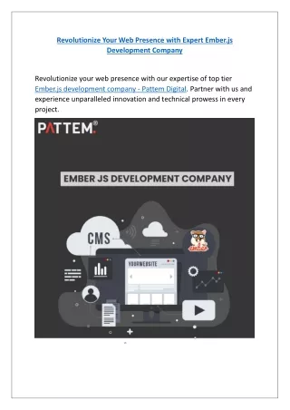 Unlock Next-Level Web Development with our Trusted Ember.js Development Company