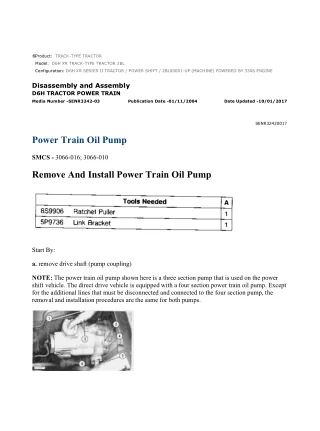 Caterpillar Cat D6H XR TRACK-TYPE TRACTOR (Prefix 2BL) Service Repair Manual Instant Download (2BL00001 and up)