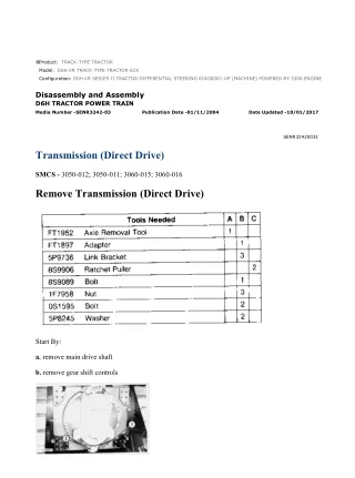 Caterpillar Cat D6H XR TRACK-TYPE TRACTOR (Prefix 6CK) Service Repair Manual Instant Download (6CK00001 and up)