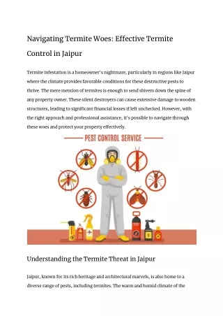 Navigating Termite Woes_ Effective Termite Control in Jaipur