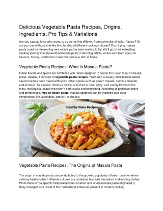 Doc 17 Vegetable Pasta Recipe_ V-pure