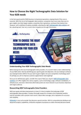 How to Choose the Right Technographic Data Solution for Your B2B needs