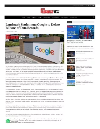 Landmark Settlement Google to Delete Billions of Data Records