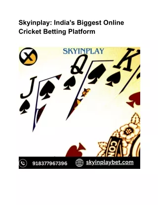 skyinplay: India's Biggest Online Cricket Betting Platform 